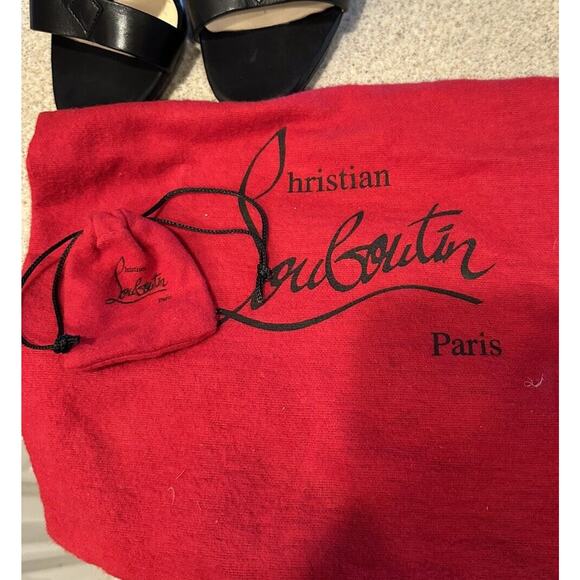 Authentic Pair Of Christian Loubouton Leather 3 Strap Heels - Picture 12 of 13